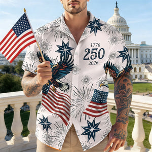 Men's American 250th Anniversary Art Print Hawaiian Shirt