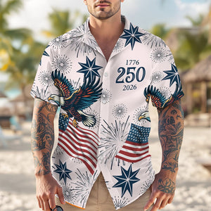 Men's American 250th Anniversary Art Print Hawaiian Shirt