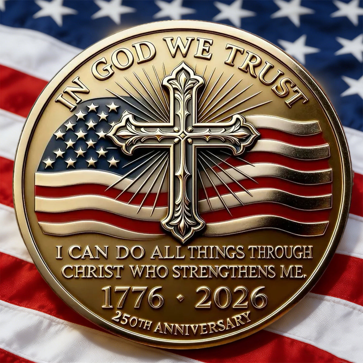 “In God We Trust” US 250th Anniversary Christian Commemorative Coin